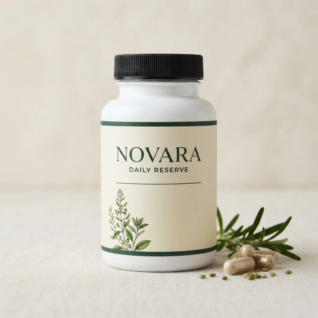 Novara Daily Reserve supplement jar with capsules
